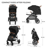 Бебешка Количка Kinderkraft Grande Plus, Черна --- BebeMama