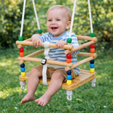 Детска Дървена Люлка С Колан И Бордове До 70 Кг, 30×30 См Ginger Home