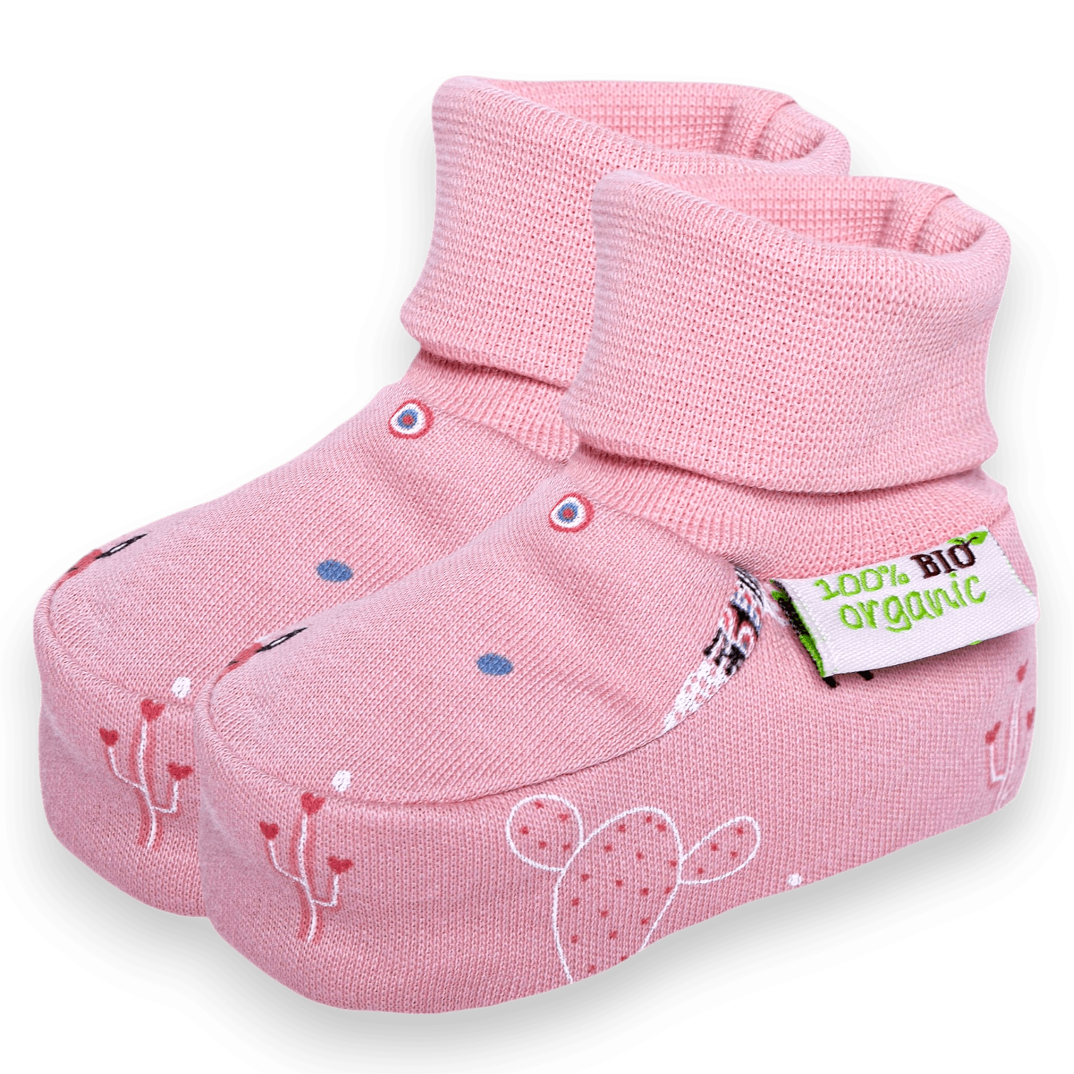 Бебешки Буйки С Подплата, С Розов Принт, 0 4 М. Bio Baby