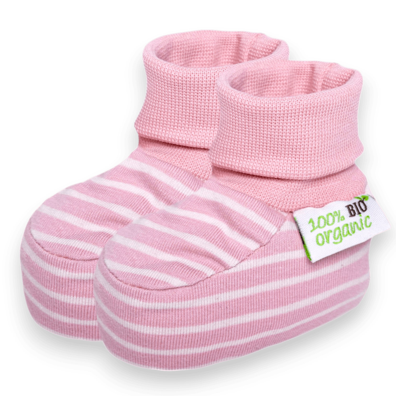 Бебешки Буйки На Райе С Подплата, С Розови, 0 4 М. Bio Baby