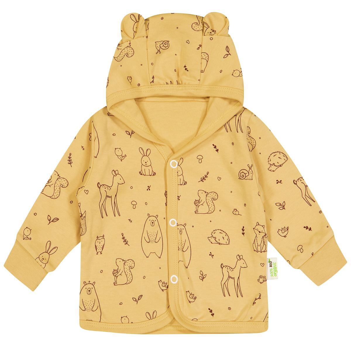 Бебешки Суитшърт С Ушички С Принт На Горски Животни, 86 См. 18 24 М. Bio Baby