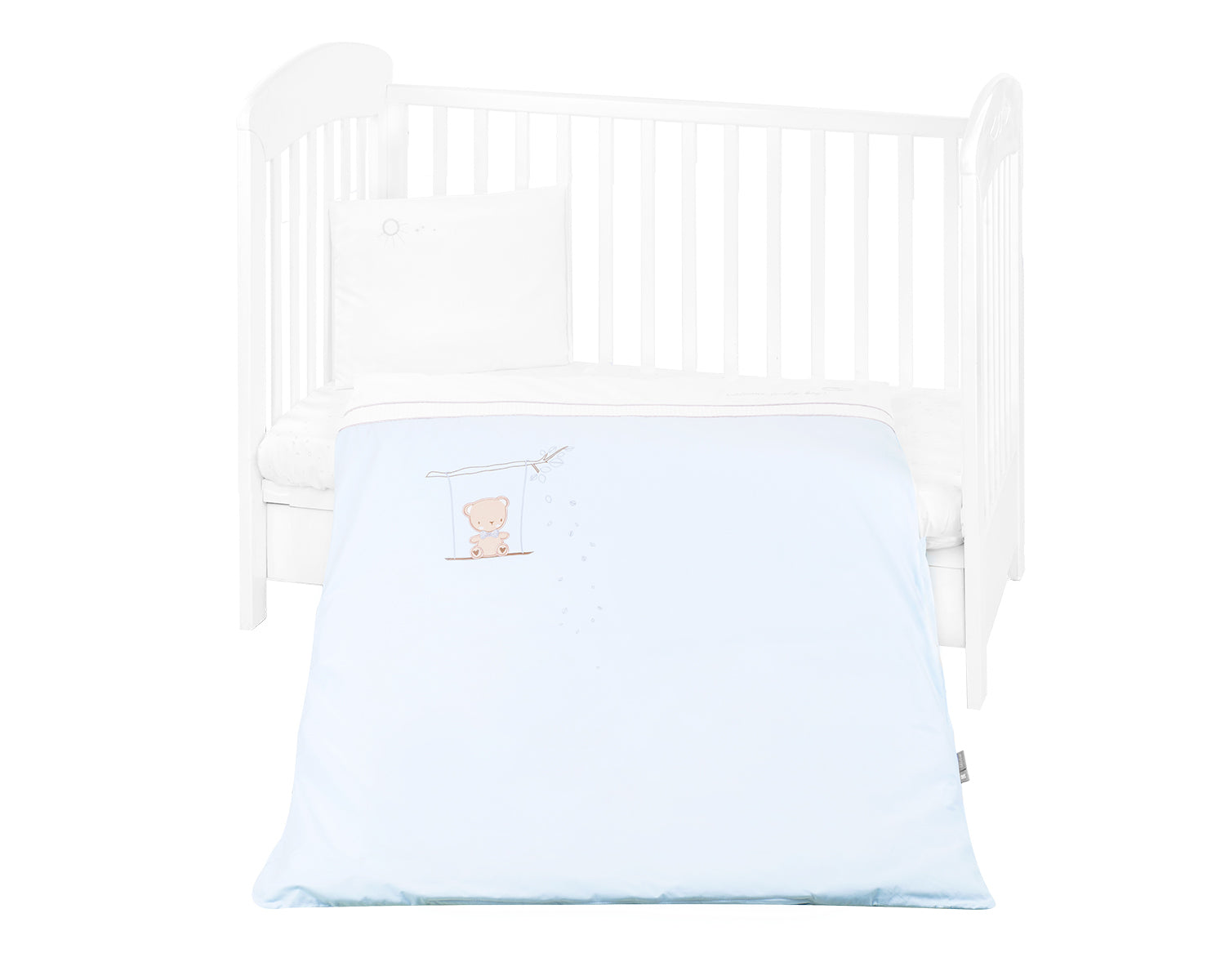 Set de lenjerie de pat pentru bebeluși cu broderie 3 piese Dream Big Blue