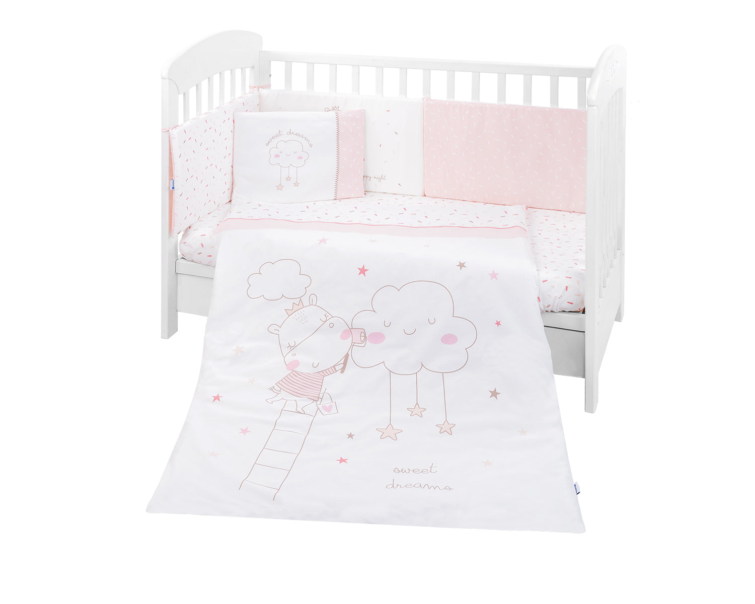 Бебешки спален комплект 6 части 70/140 Hippo Dreams - Спални Комплекти - Kikkaboo - BebeMama