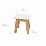 Дървено Детско Столче За Игра Woody Timeless White Bellamy