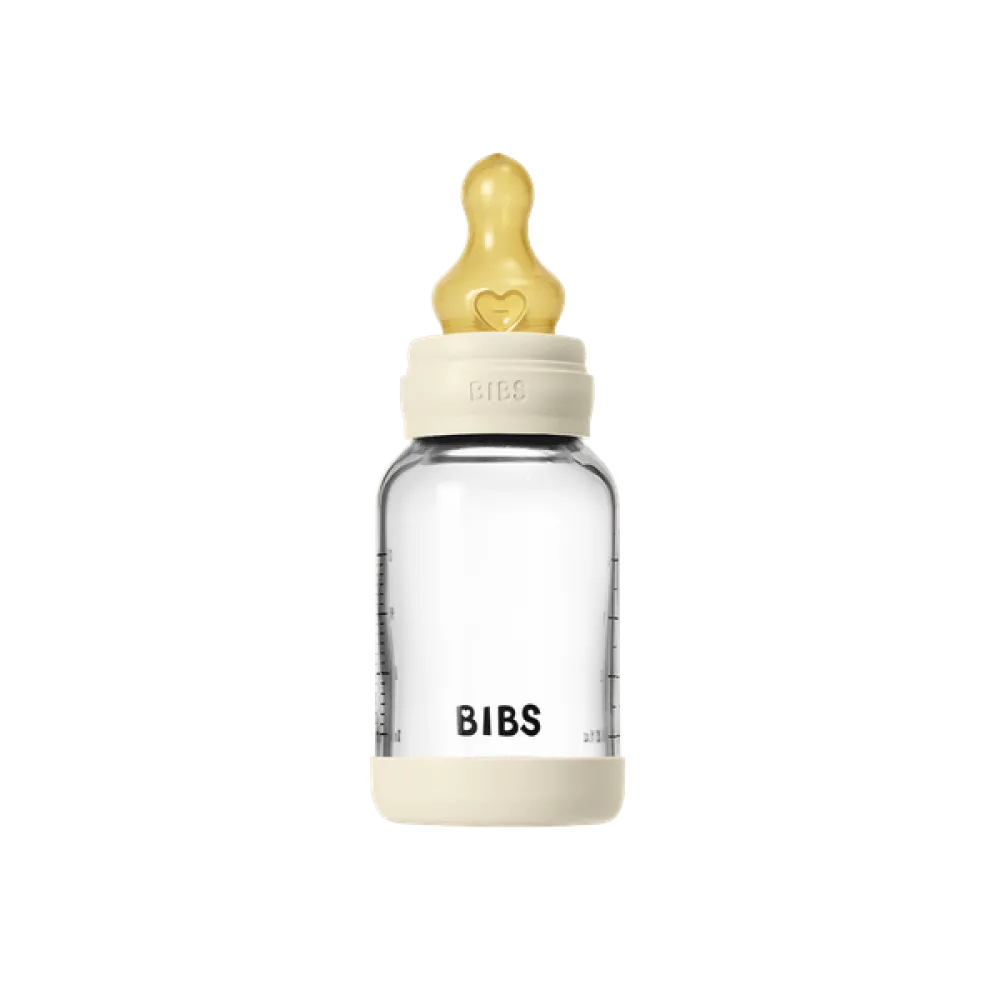 Бебешка Стъклена Бутилка 120 Мл. (каучук) Ivory Bibs