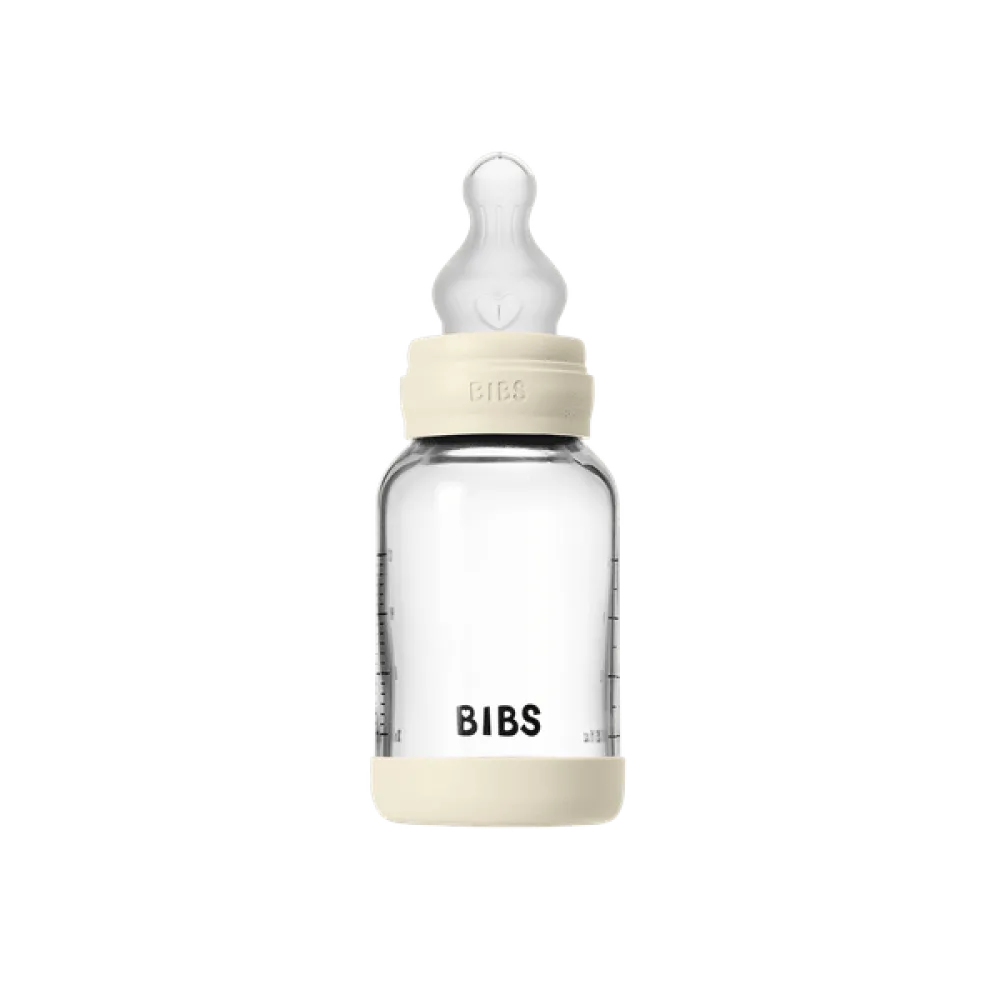 Бебешка Стъклена Бутилка 120 Мл. (силикон) Ivory Bibs