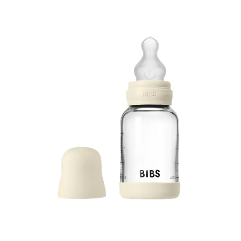 Бебешка Стъклена Бутилка 120 Мл. (силикон) Ivory Bibs