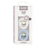 Colour Каучуков Биберон 2 Бр. (0 6 М.) White Baby Blue Bibs