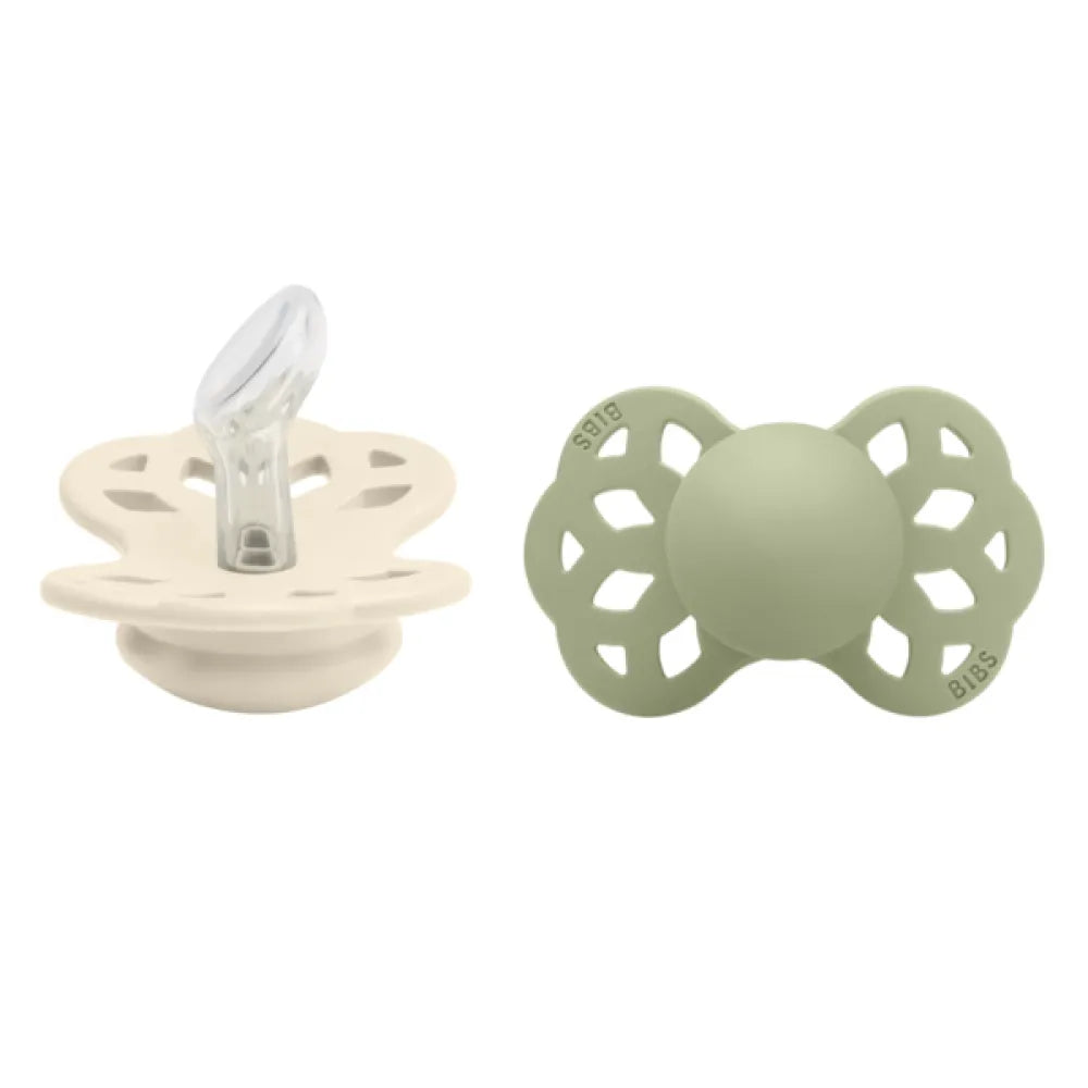 Infinity Силиконов Биберон Anatomical 2 Бр. (0 6 М.) Ivory Sage Bibs