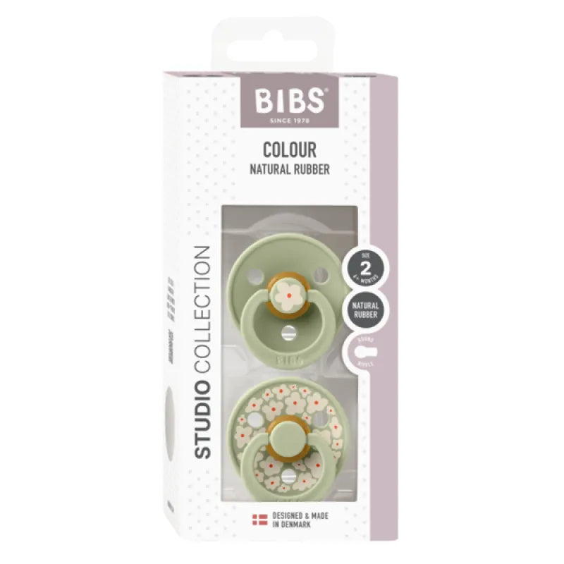 Studio Colour Каучуков Биберон 2 Бр. (6 18 М.) Jasmine Sage Mix Bibs