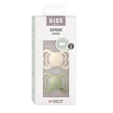 Supreme Kaucsuk Cumi 2 db. (6-18 hó) Ivory Sage Bibs