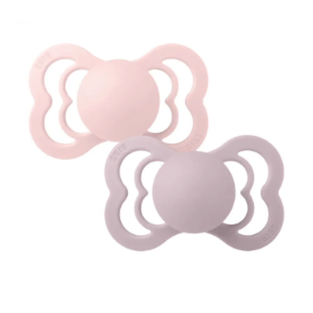 Supreme Силиконов Биберон Symmetrical 2бр. (0 6 М.) Blossom Dusky Lilac Bibs