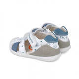 Сандали За Прохождане №18 24 Sandalia Estampada Blanco Y Indigo Napa Biomecanics