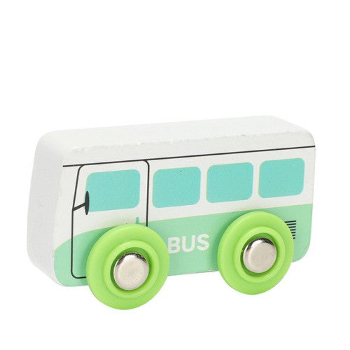 Cărucior din lemn pentru bebeluși - Autobuz