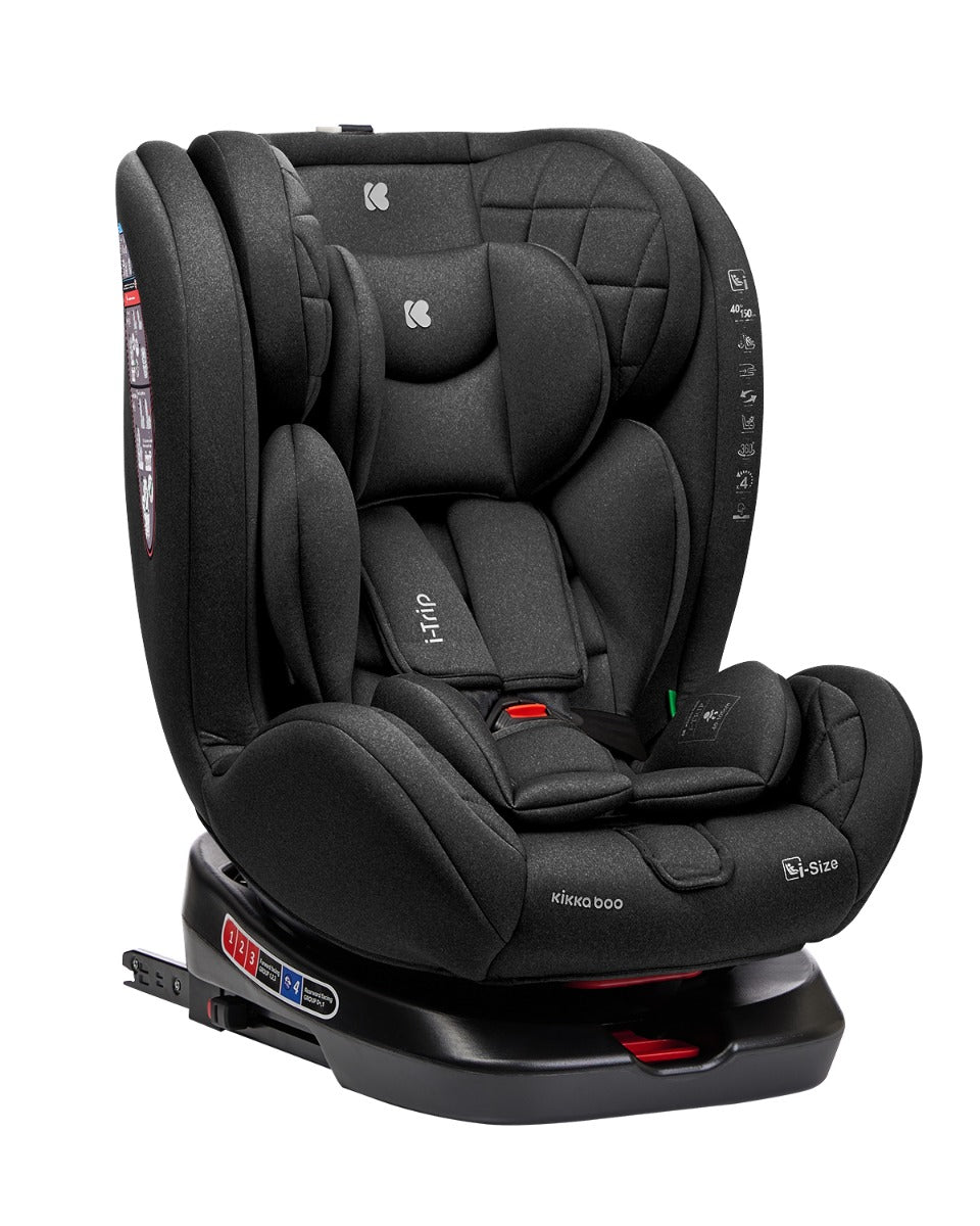 Стол За Кола 40-150 См I-Trip I-Size Черен - Група 0+/1/2/3 (0-36Кг) - Kikkaboo - BebeMama