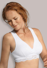 Сутиен За Кърмачки Organic Crossover Sleeping & Nursing White Carriwell