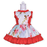 Детска Официална Рокля С Флорални Мотиви И Червени Волани, 122 См. 7 Г. Ross Unique