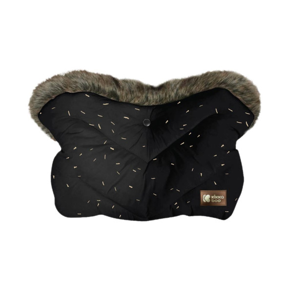 KIKKA BOO Ръкавица - маншон за количка LUX FUR CONFETTI BLACK