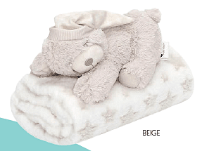 Set de pături pentru bebeluși Interbaby cu ursuleț de pluș bej PC001-05