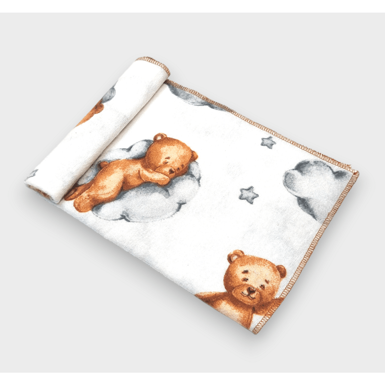 Rainy Бебешка пелена бархетна 80х35 см. Мече на облак сив
