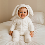 Rainy Бебешки зимен гащеризон Зайче 48 бял