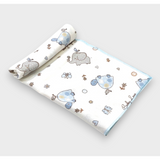 Rainy Бебешка пелена бархетна 80х35 см. Сини зебри и слончета