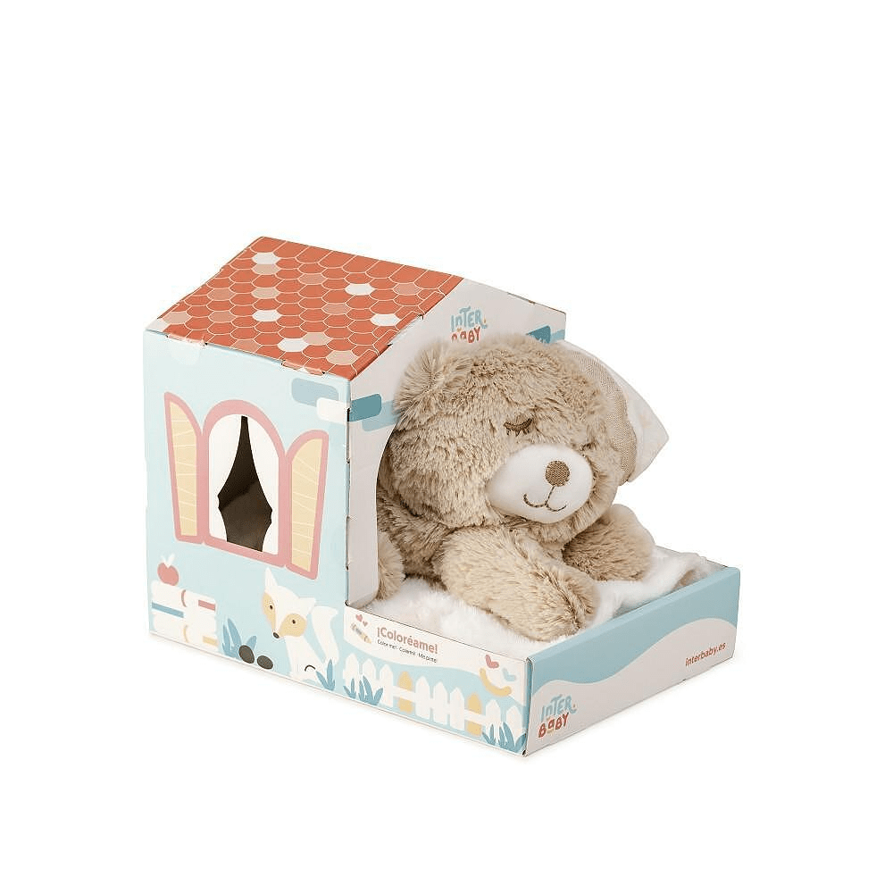 Set de pături pentru bebeluși Interbaby cu ursuleț de pluș bej PC001-05