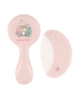 Гребен и четка от естествен косъм Savanna Pink --- BebeMama