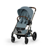 Gold Бебешка Комбинирана Количка Balios S Lux Tpe Stormy Blue 2026 + Сгъваем Кош За Новородено Cybex
