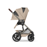 Gold Бебешка Комбинирана Количка Talos S Lux + Сгъваем Кош За Новородено Almond Beige Cybex