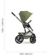 Gold Бебешка Комбинирана Количка Talos S Lux + Сгъваем Кош За Новородено Chocolate Brown Cybex