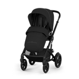 Gold Бебешка Комбинирана Количка Talos S Lux + Сгъваем Кош За Новородено Moon Black Cybex