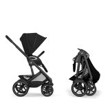 Gold Бебешка Комбинирана Количка Talos S Lux + Сгъваем Кош За Новородено Moon Black Cybex