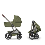 Gold Бебешка Комбинирана Количка Talos S Lux + Сгъваем Кош За Новородено Moss Green Cybex