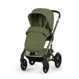 Gold Бебешка Комбинирана Количка Talos S Lux + Сгъваем Кош За Новородено Moss Green Cybex