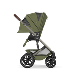 Gold Бебешка Комбинирана Количка Talos S Lux + Сгъваем Кош За Новородено Moss Green Cybex
