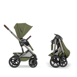 Gold Бебешка Комбинирана Количка Talos S Lux + Сгъваем Кош За Новородено Moss Green Cybex
