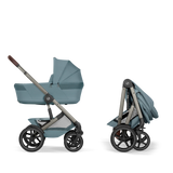 Gold Бебешка Комбинирана Количка Talos S Lux + Сгъваем Кош За Новородено Stormy Blue Cybex