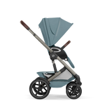 Gold Бебешка Комбинирана Количка Talos S Lux + Сгъваем Кош За Новородено Stormy Blue Cybex