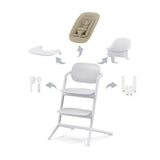Gold Стол За Хранене Lemo 4 В 1 Set All White Cybex