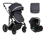 Комбинирана Количка 3В1 С Трансф.Седалка Darling Dark Grey 2024 --- BebeMama