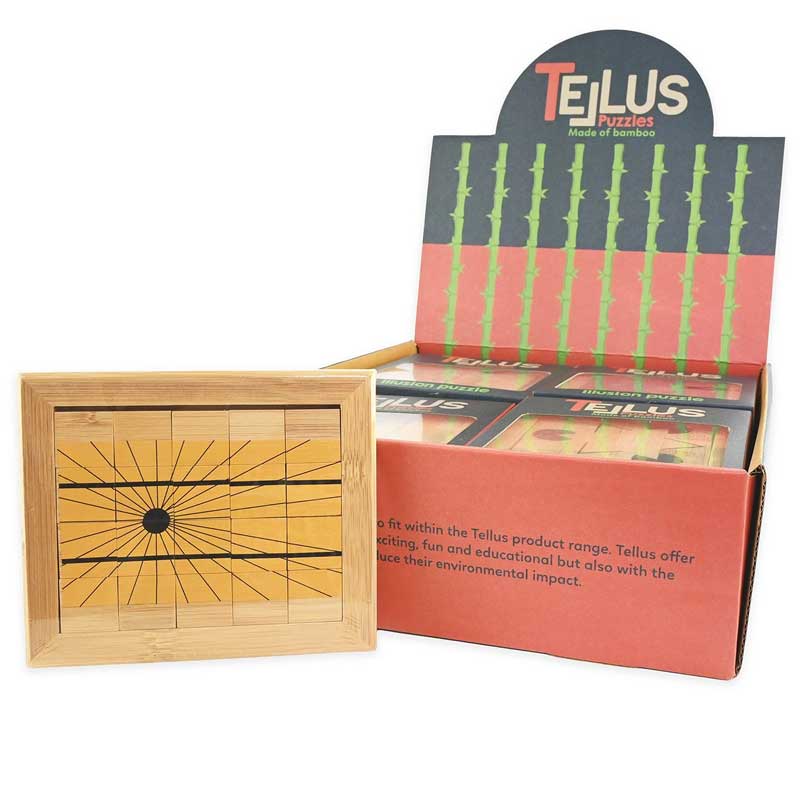 Puzzle logic din lemn pentru copii „Iluzie”, 14 cm