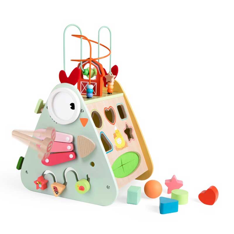 Дървен Дидактически Куб - Петел - Дървени Играчки - Classic World - BebeMama