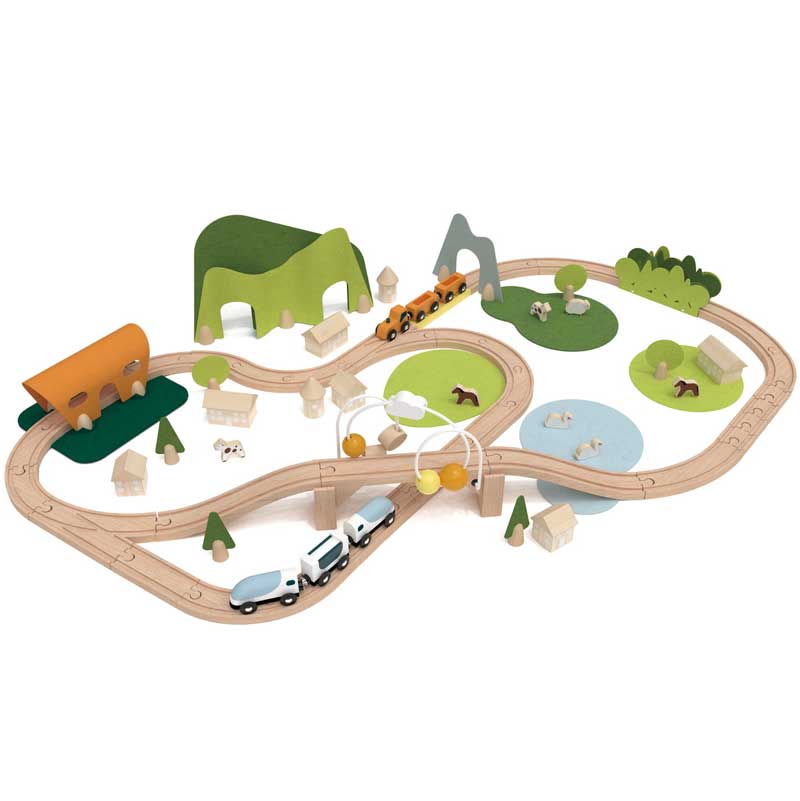 Дървен Комплект Влакче С Релси В Гората От 100 Части Classic World