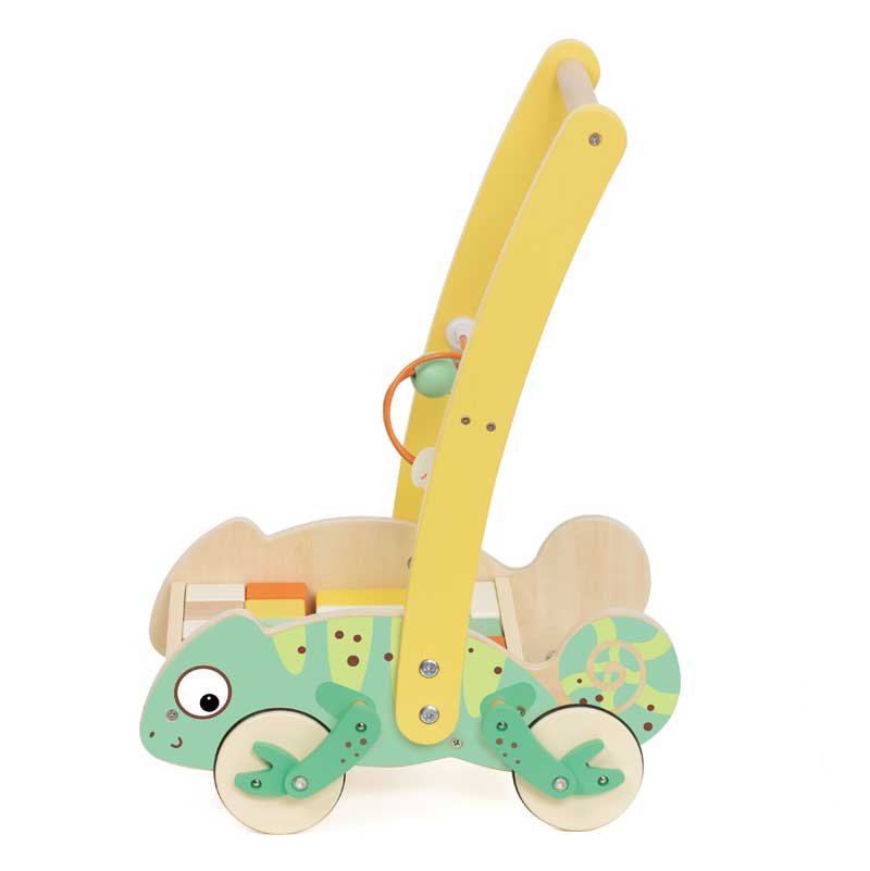 Дървен Уокър Хамелеон С Дървени Блокчета За Бебета Classic World