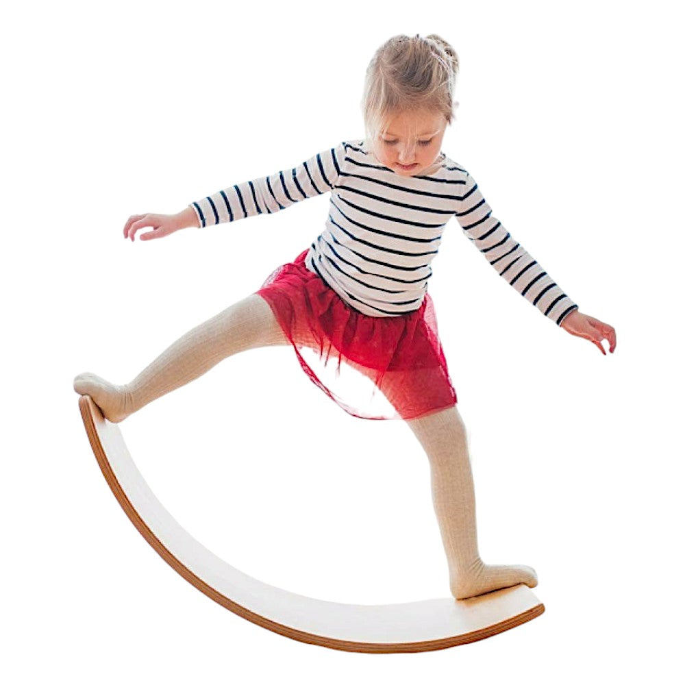 Ginger Home Placă de echilibru din lemn – Jucărie sigură pentru copii, 82x30x15 cm