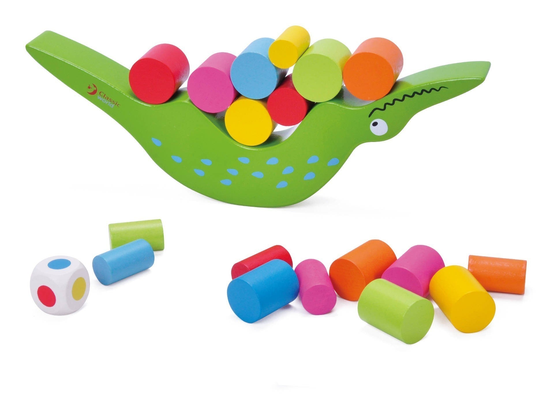 Дървена Играчка За Баланс Крокодилче - Дървени Играчки - Classic World - BebeMama