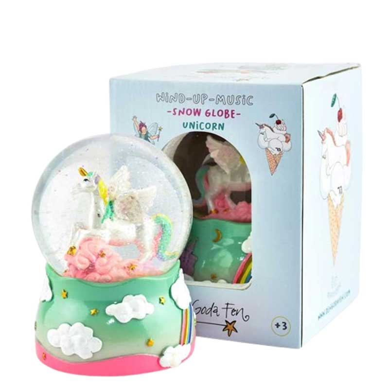 Декоративна Снежна Топка Unicorn С Музика, Еднорог И Блестящи Падащи Частици Robetoy