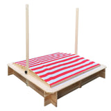 Nisip pentru copii Ginger Home cu acoperiș reglabil și protecție UV, 117x117x113 cm, din lemn - ideal pentru joacă în aer liber
