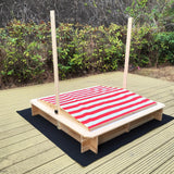 Nisip pentru copii Ginger Home cu acoperiș reglabil și protecție UV, 117x117x113 cm, din lemn - ideal pentru joacă în aer liber